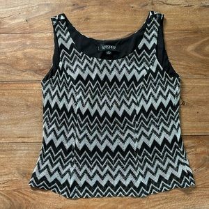 Kasper Lined Tank Top Black and White Size 4P